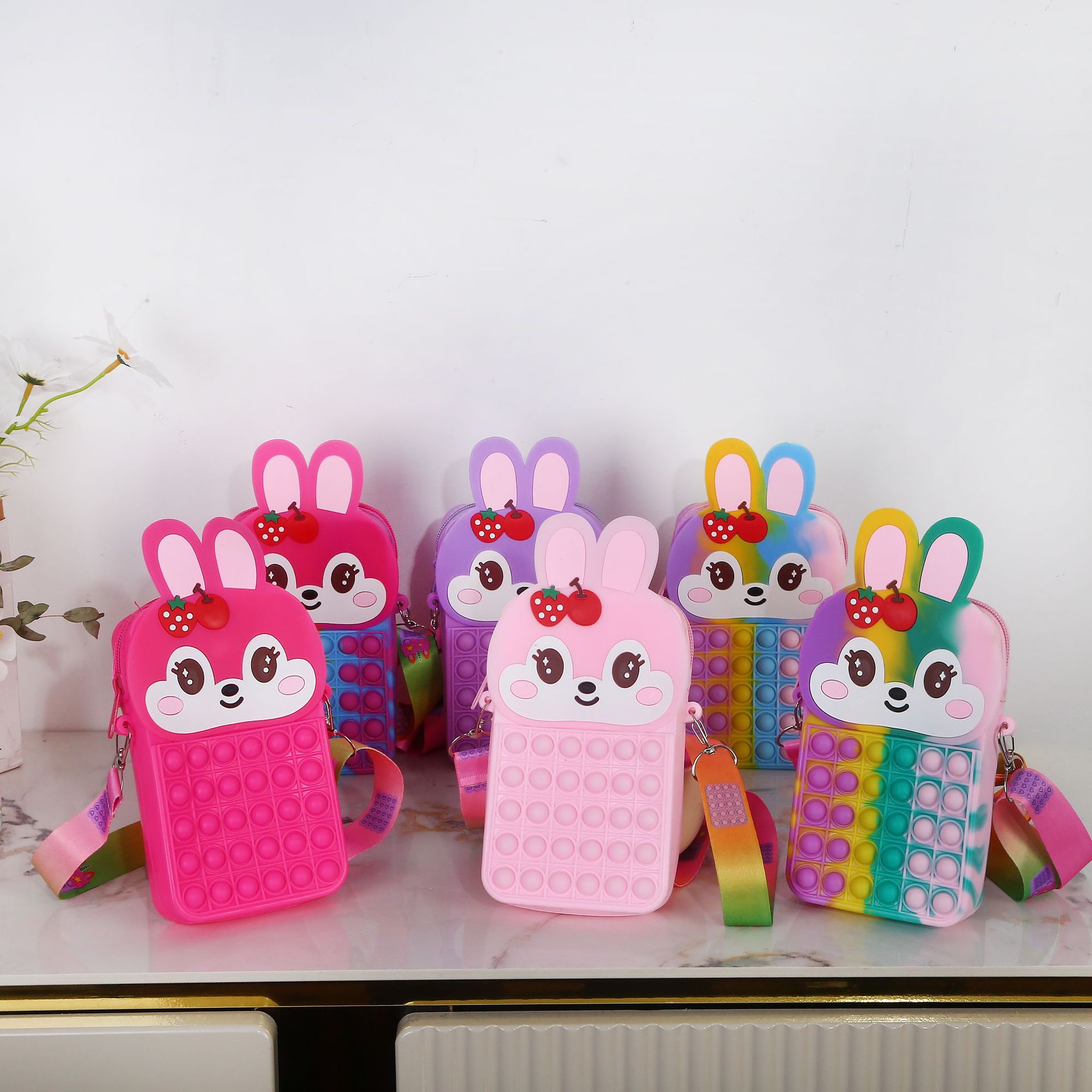Mädchen Kaninchen Kieselgel Reißverschluss Kinder Geldbörsen display picture 1