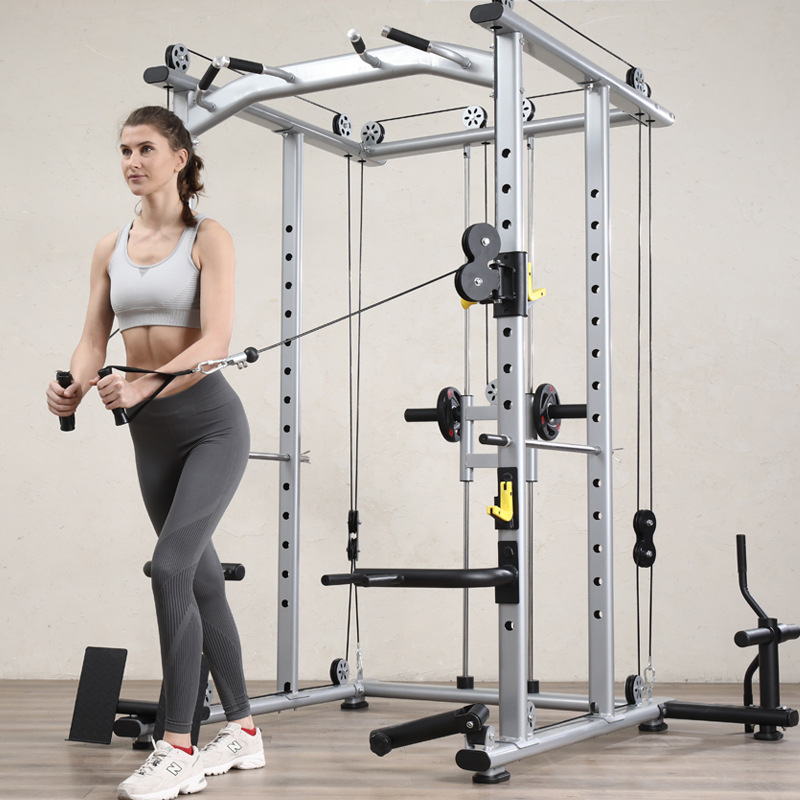 Entrenador integral pórtico rack equipo de fitness hogar comercial Combinación libre cuclillas rack multi-funcional volador pájaro Banco rack