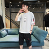 solar system Schoolboy leisure time motion suit Chaopai printing Easy T-shirts Sleeve work clothes shorts Two piece set A summer