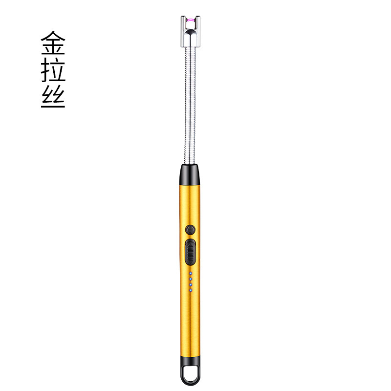 Pistola de encendido USB carga comercio exterior alargado encendedor vela estufa de gas manguera metálica encendedor de arco