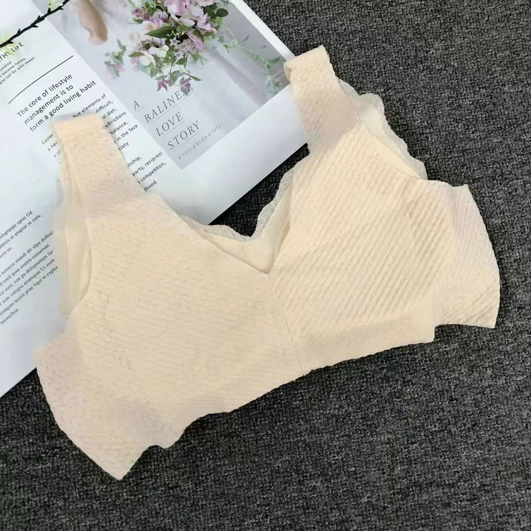 Nueva taza de látex sin marcas de alta calidad, chaleco de dama sin anillo de acero, bra de yoga, ropa interior deportiva, mujer al por mayor