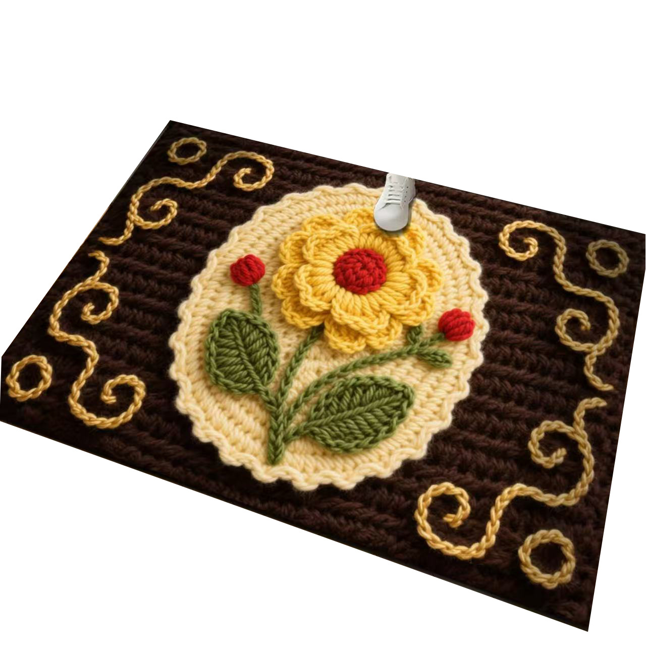 3D estereoscópico floral puerta alfombra de suelo imitación lana alfombra de suelo absorbente de agua puerta de baño alfombra antideslizante desgaste image 6