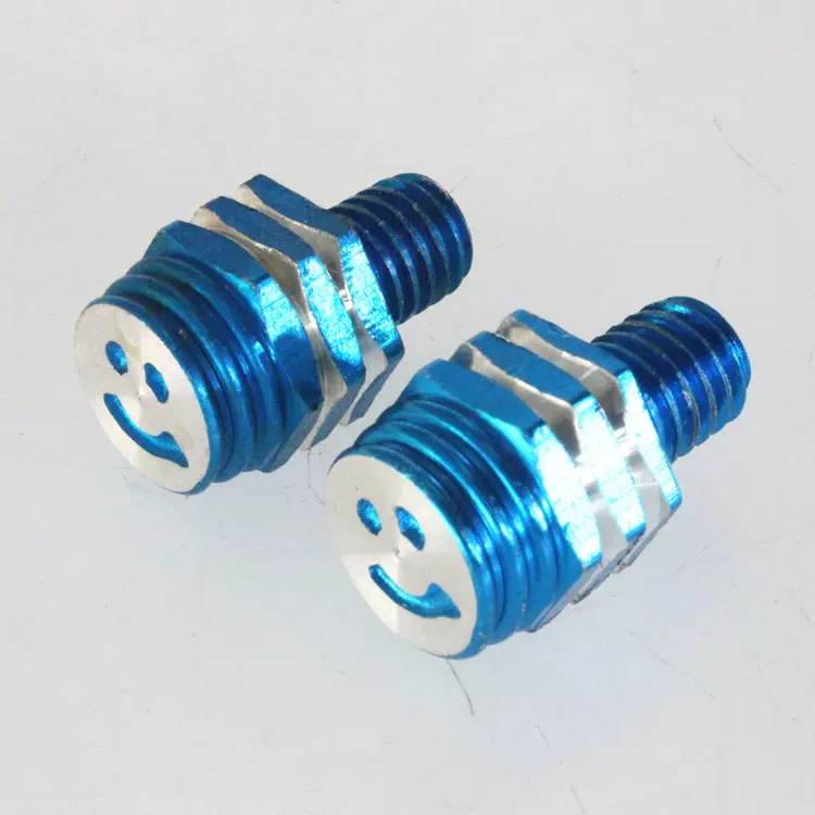 助力踏板电动车 摩托车配件改装装饰品后视镜彩色笑脸螺丝