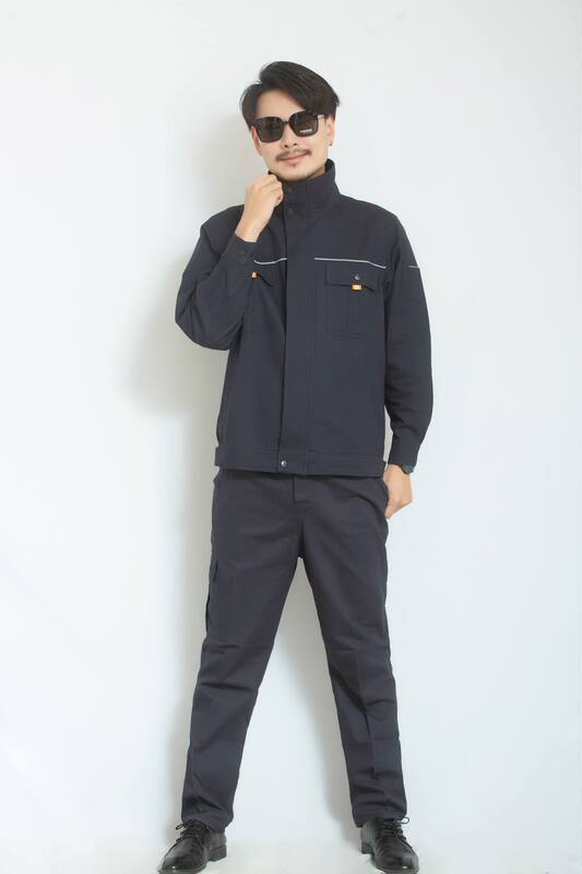 綿作業服、メンズ耐摩耗性・防汚作業服、耐熱性、厚手溶接作業服、春秋冬作業服セット|undefined