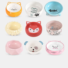 寵物陶瓷碗加厚卡通陶瓷貓碗易清洗貓咪水碗食盆狗碗寵物用品批發