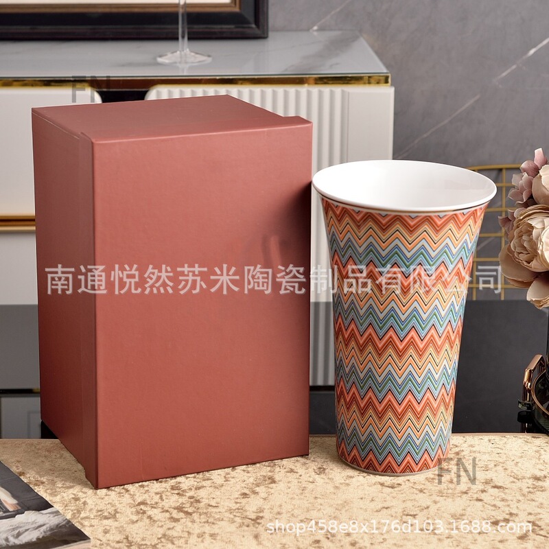 Cross-Border Misoni Colorful Black Ribbon Fabric Pattern Series Bowls, Large and Small Plates, Cups, Dessert Plates, Tableware for Home and Hotel Use Cross-Border Misoni Colorful Black Ribbon Fabric Pattern Series Bowls, Large and Small Plates, Cups, Dessert Plates, Tableware for Home and Hotel Use
