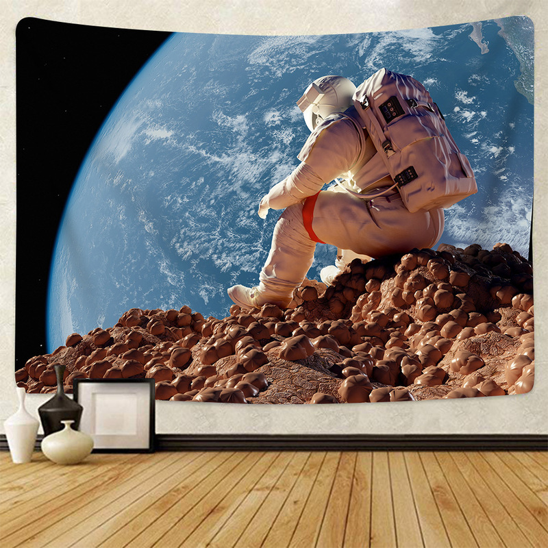 Astronaut style Nordic ins background cloth bedroom decorative cloth room bedside tapestry Internet celebrity live shooting tapestry