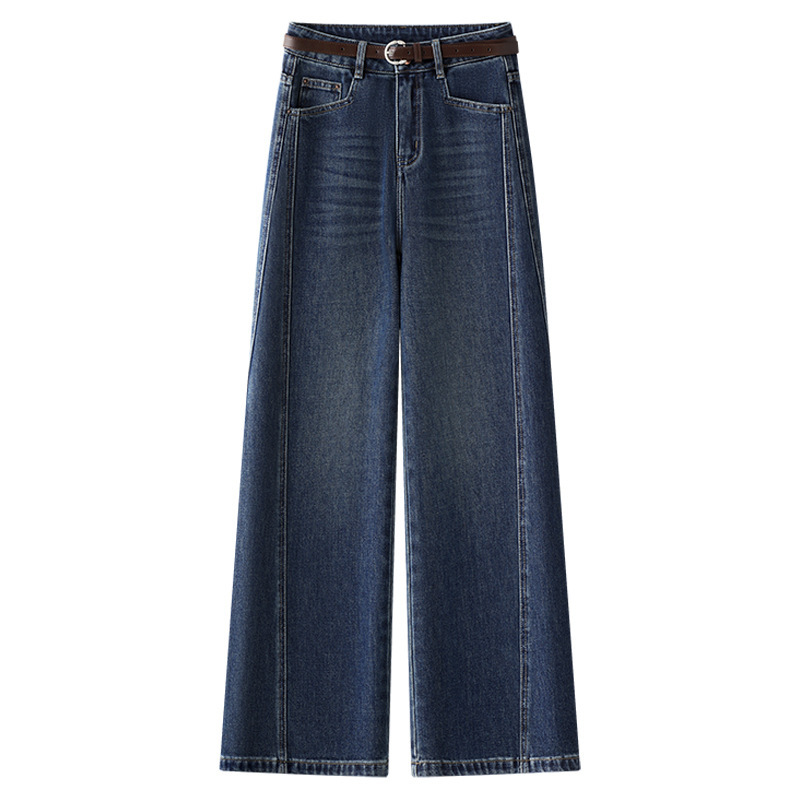 New Style Straight-Leg Jeans for Women, 2026 Spring and Autumn Hot-Selling High-Waisted Slimming Versatile Fashion Simple Wide-Leg Pants