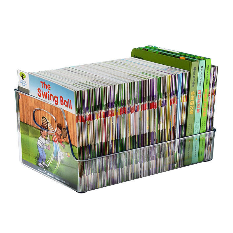 Caja de almacenamiento de libros transparente estudiante niños Foto Libro escritorio organización artefacto Almacenamiento de escritorio estante A4 estantería cesta de almacenamiento