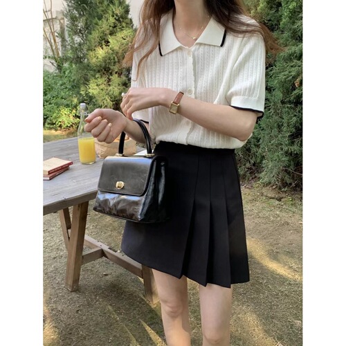 Hollowed-out Short Sleeve Knit Top for Women 2025 New Arrival Korean Style Unique Design Short-Sleeve Thin T-Shirt Fashion