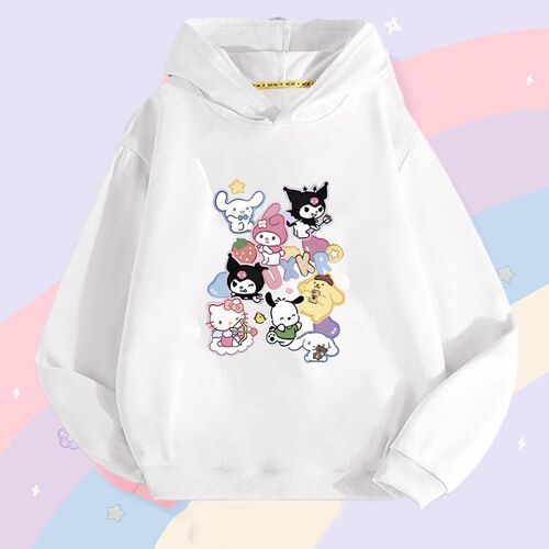 Cartoon anime Sanrio girl children's middle child hooded sweatshirt long sleeve coat versatile spring autumn outerwear