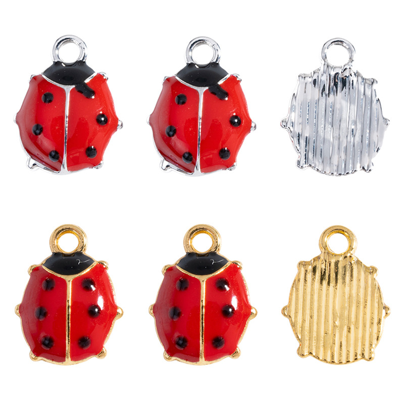 跨境热卖可爱迷你滴油甲虫吊坠 DIY合金饰品配件手链项链吊坠配件