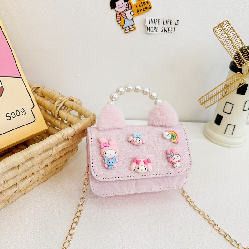 Nuevo bolso infantil súper lindo, niña pequeña, bolsa de perlas, chica encantadora, princesa encantadora, viento de encaje