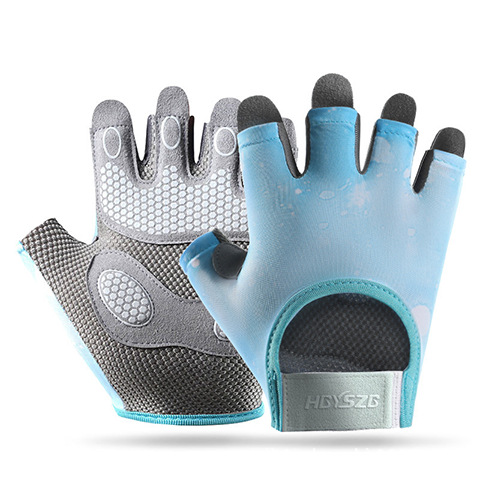 Amazon transfronterizo nuevo guante deportivo de fitness medio dedo ciclismo amortiguador anti-desgaste transpirable anti-deslizante guante anticapullo