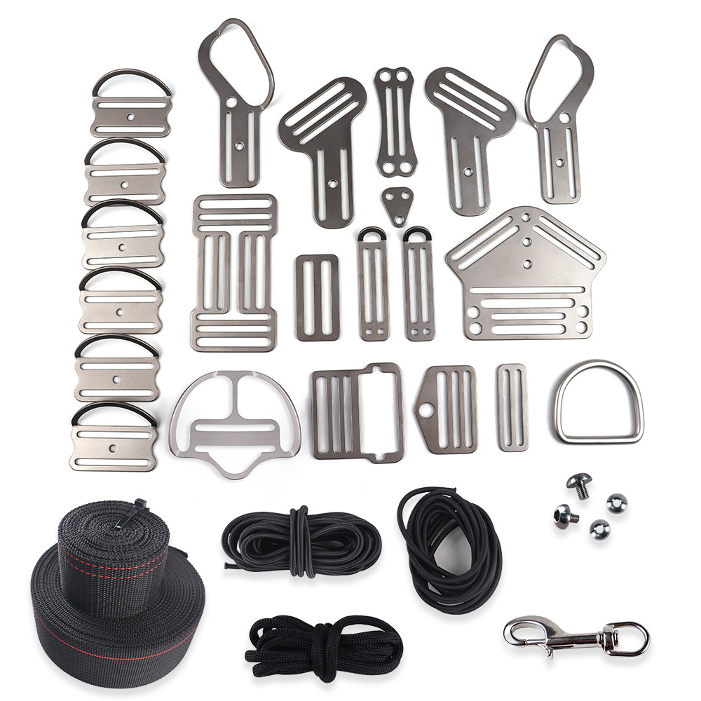 HOTDIVE aleación de titanio colgante lateral BCD buceo sistema de transporte airbag accesorios de hardware conjunto de equipos tecnología buceo
