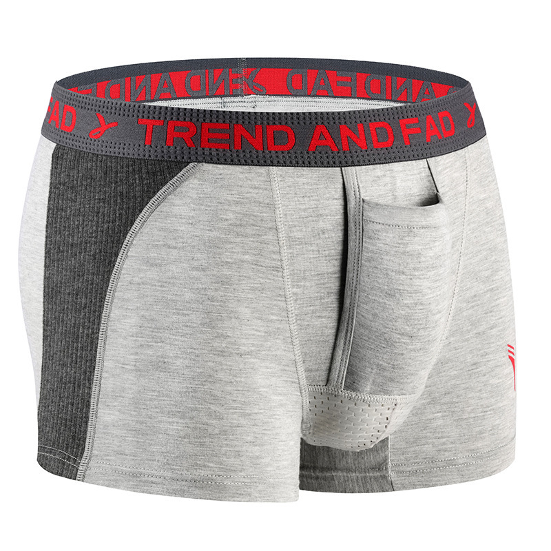 Men's Underwear with Separate Pouch, Boxer Briefs with Scrotum Support, Breathable and Comfortable Flat-Footed Briefs