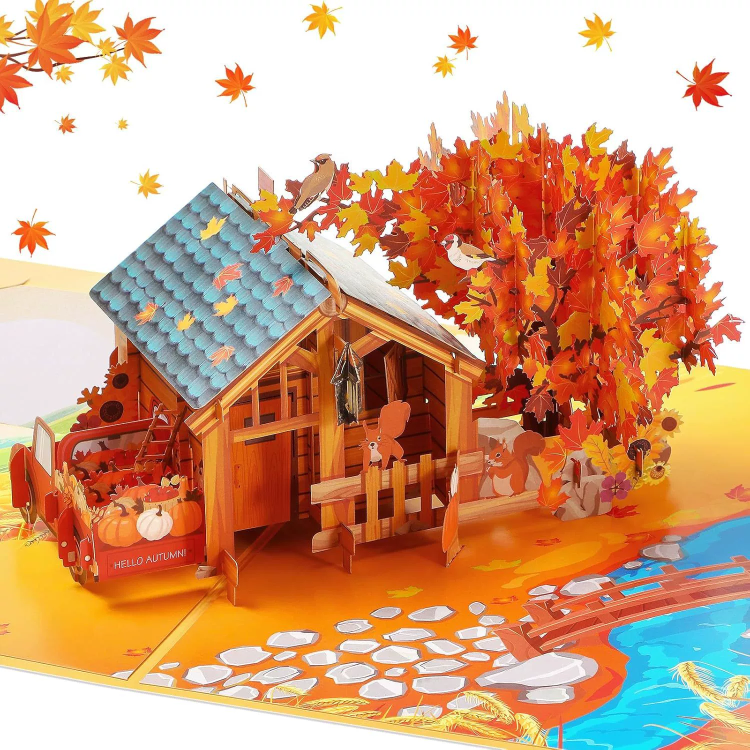 Амазонка пользовательские стерео открытки Осенняя серия 3D стерео карты День благодарения поздравления поздравительная открытка с конвертом