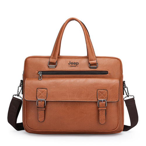 Cross-border new vintage men's briefcase shoulder tote business backpack large-capacity laptop bag shoulder crossbody bag