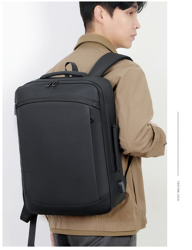 Men's backpack for business, leisure and commuting, multi-functional large-capacity computer backpack with USB leather film undefined