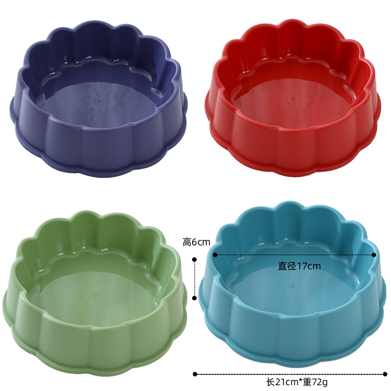 En stock al por mayor de cuero Taobao de encaje esmerilado para mascotas solo Tazón pétalo forma Pet Bowl Dog Bowl Alimentador de comida
