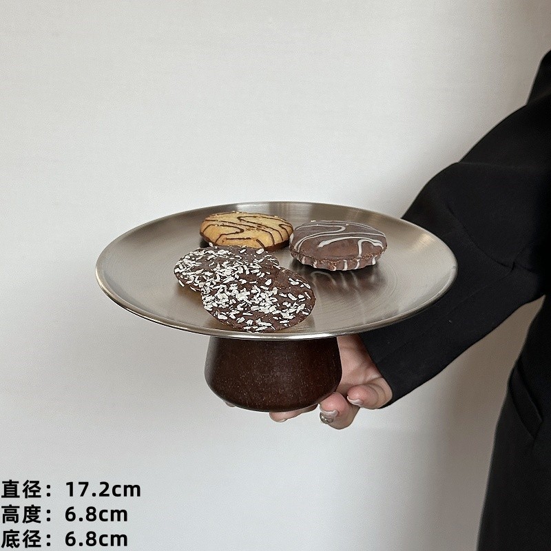 水果盘客厅家用法式零食摆放盘糖果盘甜品盘茶点盘下午茶高脚托盘|undefined