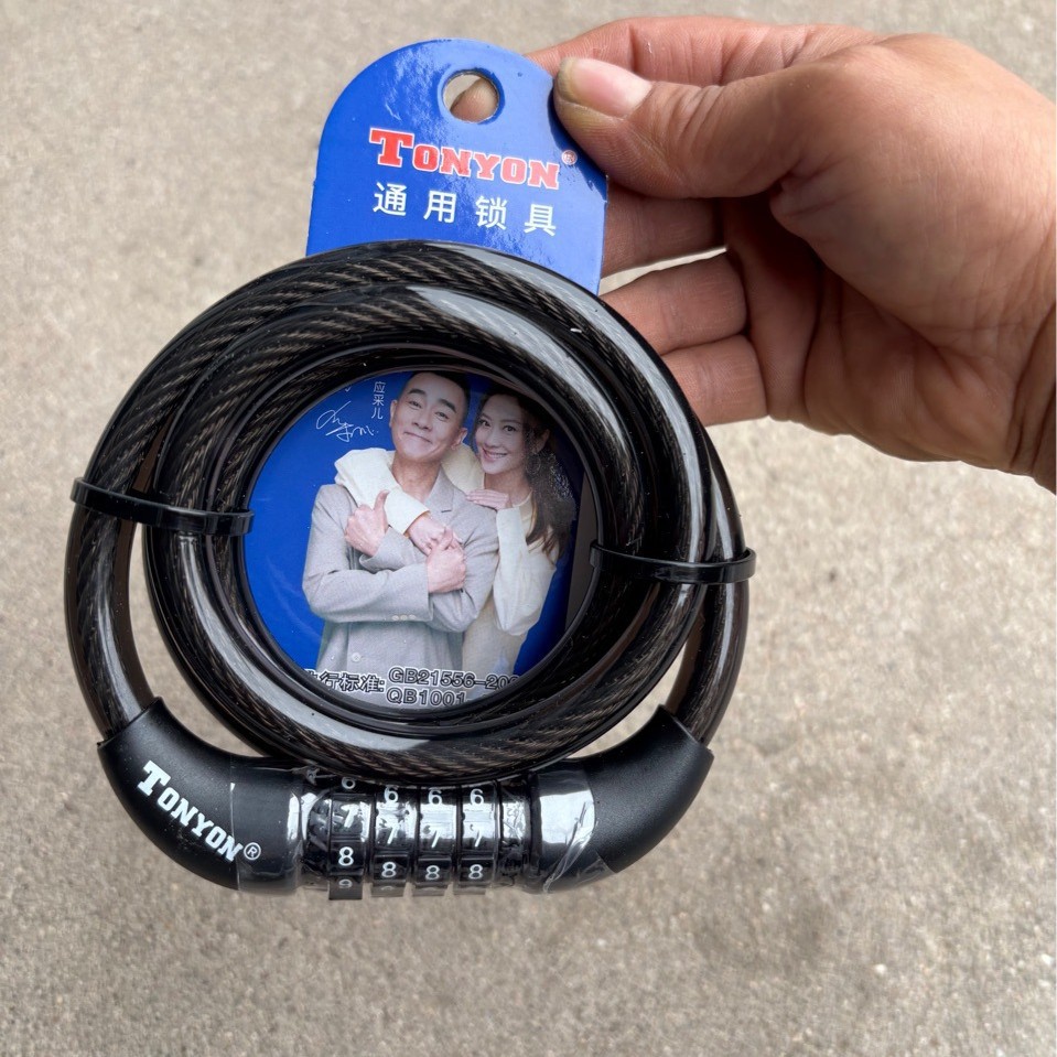 1/TONYON universal bicycle lock anti-theft lock portable steel cable wire TY566 combination lock