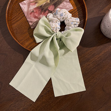 Verano francés bufandas de seda de arco correa de cabello flotante anillo de cabello de intestino grueso ligado cuerda de cabello suave adornamiento de cabello