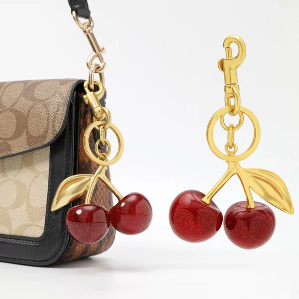 Cherry Keychain Bag Pendant Women's Bag Accessories Exquisite Car Elegant Couple Gift Keychain Factory Wholesale