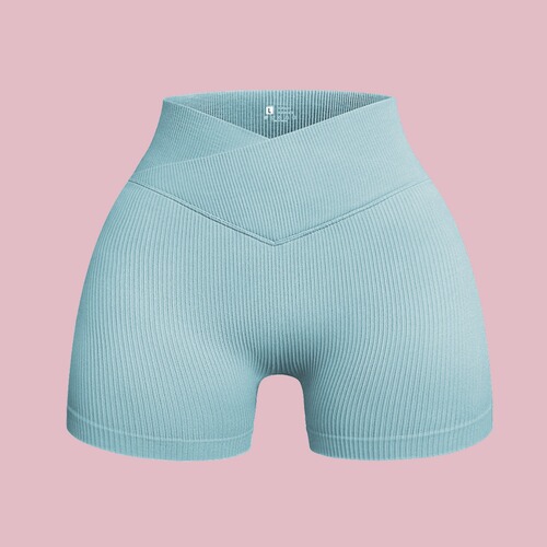 Cross-border Spring and Autumn Style Threaded Yoga Shorts Women's High Waist Hip Lifting Fitness Three-Point Pants Moisture-wicking Running Sports Pants