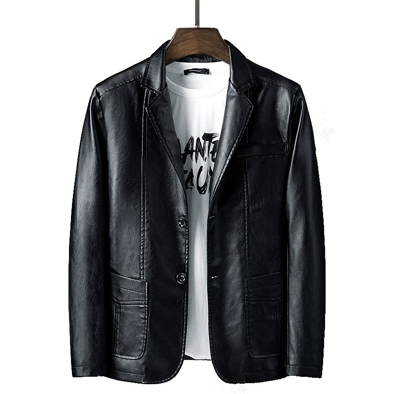 Polyurethane classic suit jacket, slim fit, Korean style