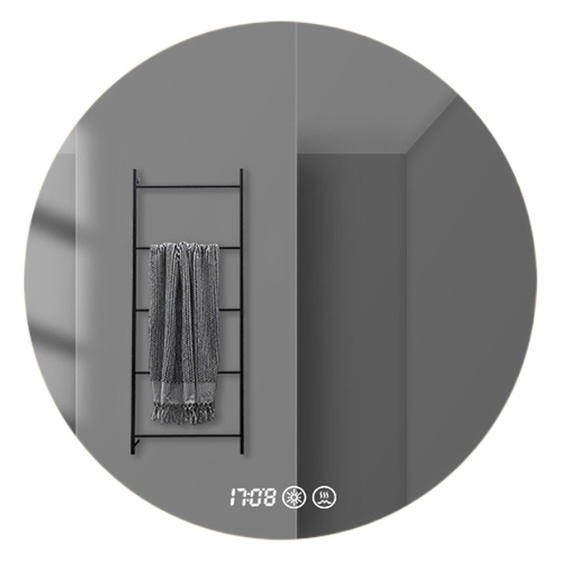 Espejo de baño inteligente redondo Hotel baño LED luminoso anti-niebla HD montado en la pared espejo pantalla táctil