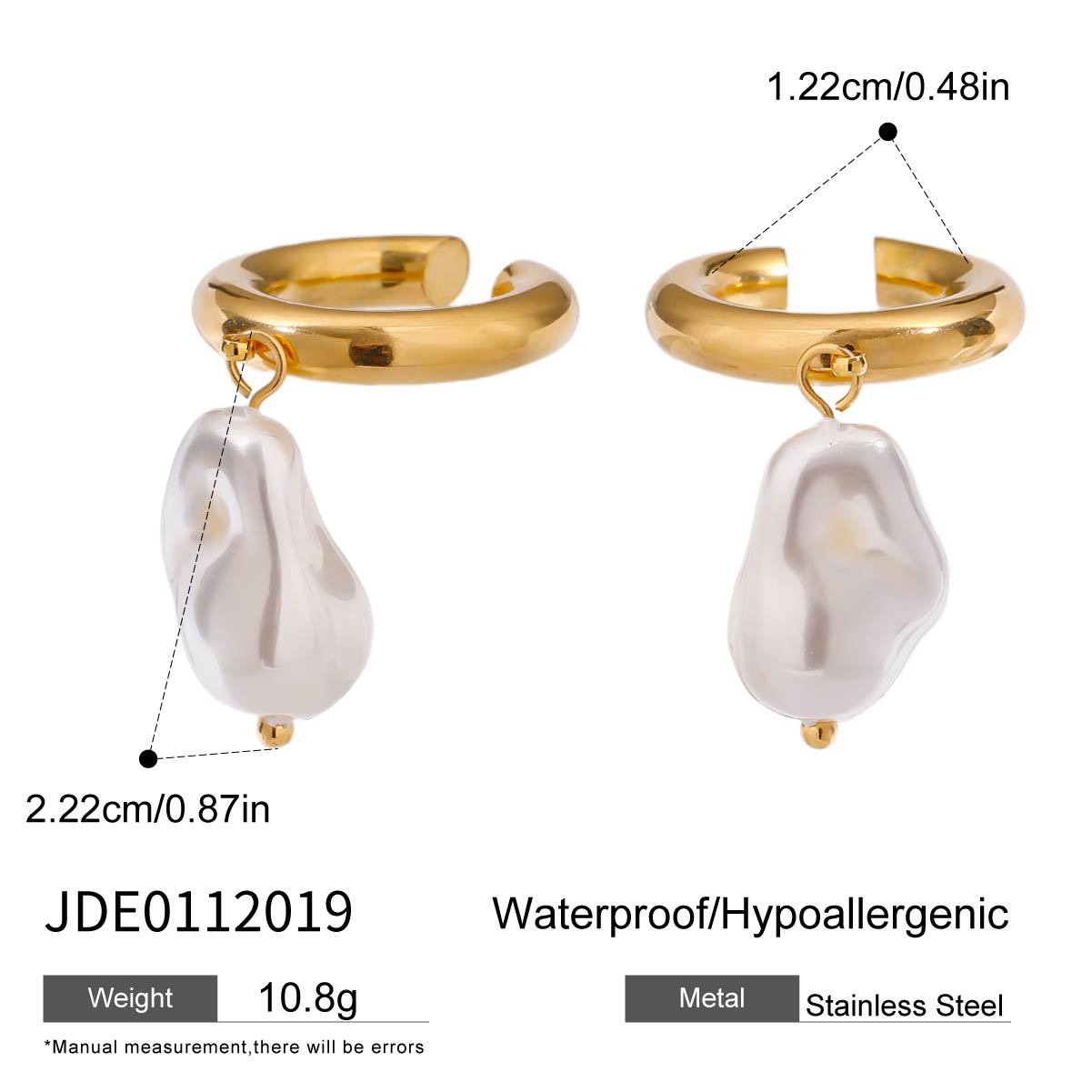 Jieding Pendientes de acero inoxidable europeos y americanos Pendientes de perlas de lujo ligero, sentido de diseño femenino, joyería de acero de titanio de nicho transfronterizo