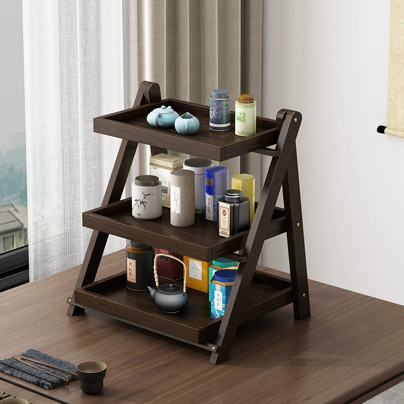 Столешница Складная полка для домашнего использования Многослойная подставка для чашек для чая для столешницы Простая подставка для чайника для чайного столика