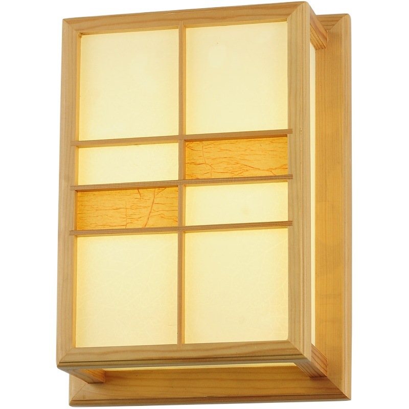 Madera maciza estilo chino tatami de estilo japonés restaurante dormitorio pasillo sudor vapor baño de pies Club sushi TV Fondo lámpara de pared