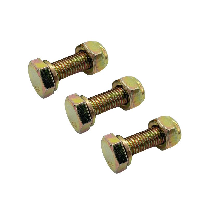 批发12*38长缩梗彩栓*1.25牙配彩锌螺母