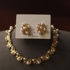 莫奈monet熔岩珍珠复古翠法丽Trifari中古vintage项链耳环耳夹