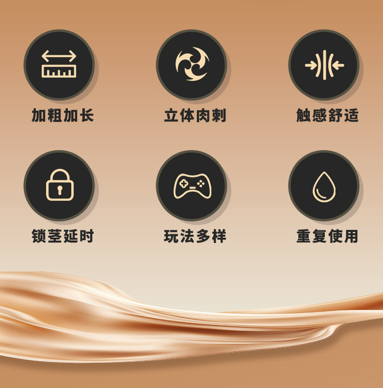 Dragon Whisker Spike Textured Penis Sleeve, TPE Wolf-Tooth Condom Extender, Transparent Black — detail image 2