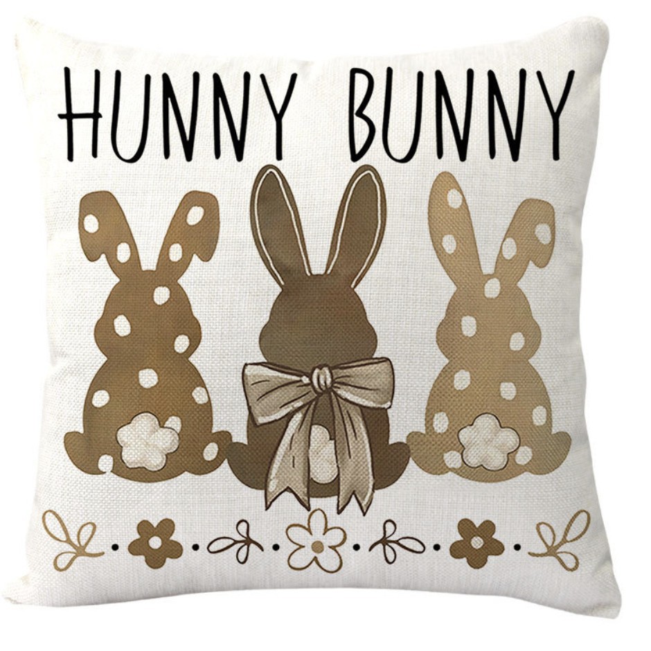 Amazon transfronterizo conejo de Pascua huevo lino almohada cubierta de cojín de coche de oficina sofá