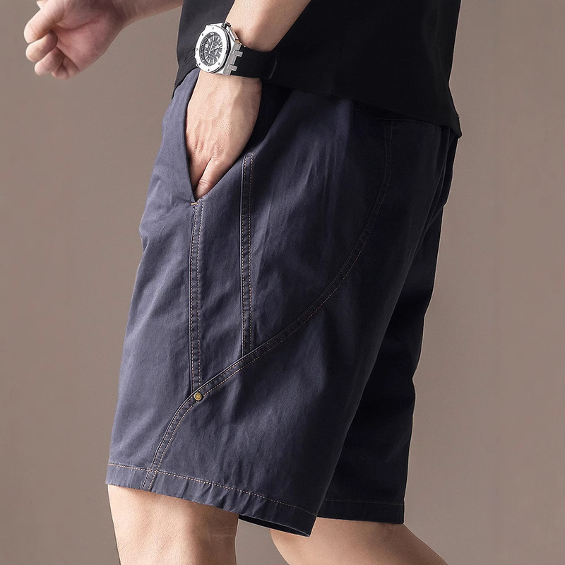 High-End Mountain-Style Imitation Denim Splicing Cargo Shorts for Men, American Retro Summer New Casual Loose Mid-Length Shorts High-End Mountain-Style Imitation Denim Splicing Cargo Shorts for Men, American Retro Summer New Casual Loose Mid-Length Shorts