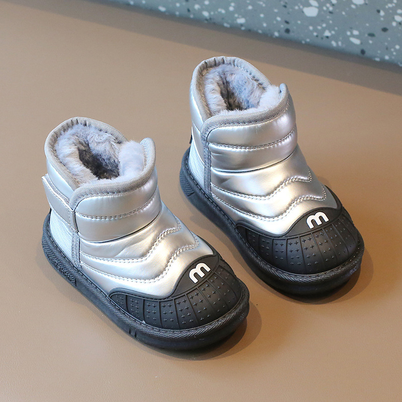 Children's Snowy Boots 2023 Winter Girls' Cotton Boots Warm and Waterproof Boys' Short Boots with Plush and Thickened_voghion.com