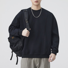 安洋男装380g重磅日系复古长袖圆领卫衣男2025秋季新款套头上衣服