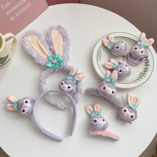 Children's Cute Star Dew Hairband Sweet and Cool Little Girl Autumn and Winter Wash Pressed Hair Accessories Girls Rabbit Ears Hair Accessories
