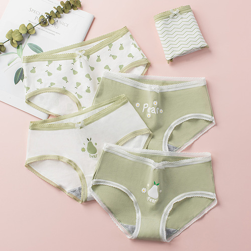 New Sydney lace girls' underwear, breathable cotton crotch comfortable mid-waist girls' briefs wholesale