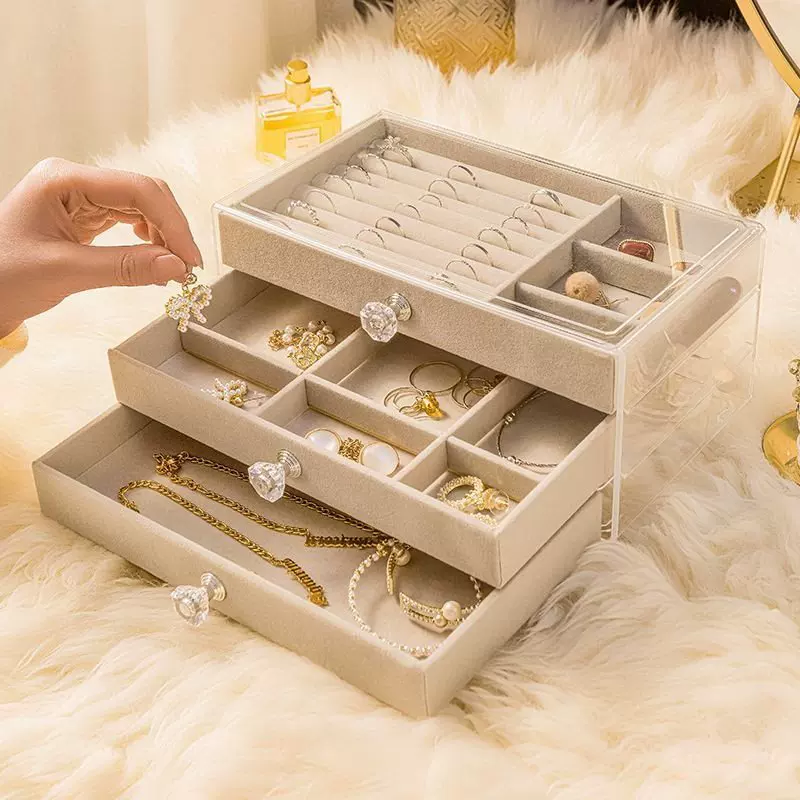 Система хранения, коробка для хранения, серьги, акриловое ожерелье, стильный аксессуар высокого класса