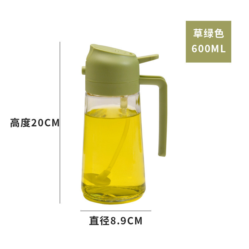 オイル噴射ポットのキッチン用家庭用噴水二合一オイル噴射ポットの空気フライヤーの霧化噴射瓶のガラス漏れ防止タンク|undefined