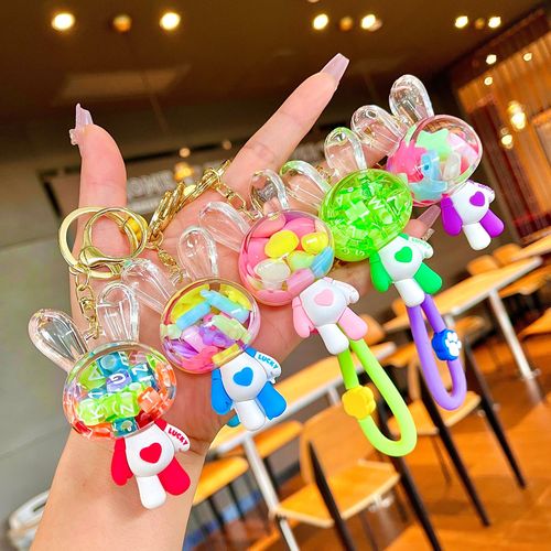 Oil-infused liquid quicksand bottle ornaments new creative drift bottle gifts acrylic keychain accessories bag pendants