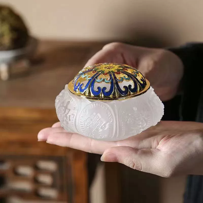 Стеклянная курильница Ба Бао Благоприятная курильница