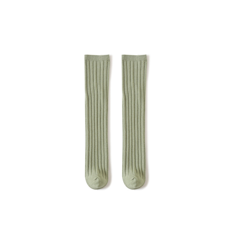 2023 nuevos calcetines de bebé de primavera y otoño algodón peinado color sólido tubo medio calcetines para niños bebé tubo alto niños y niñas calcetines entre padres e hijos
