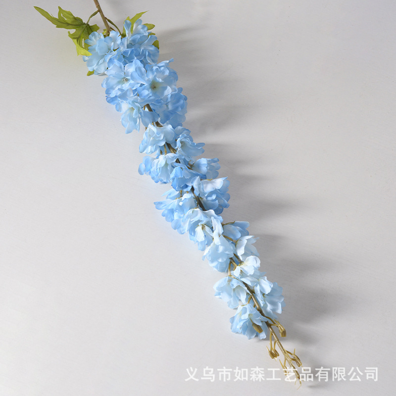 Flor artificial flor azul material boda salón decoración del hogar Rosa artificial Flor de plástico al por mayor