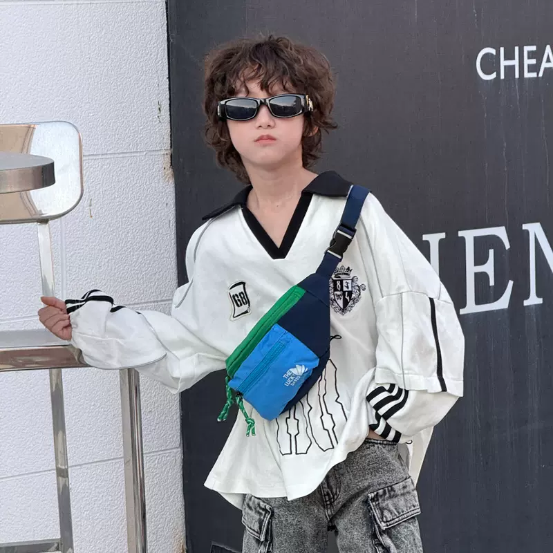 新款儿童包韩版时尚男女胸包洋气斜跨包运动户外腰包零钱包手机包